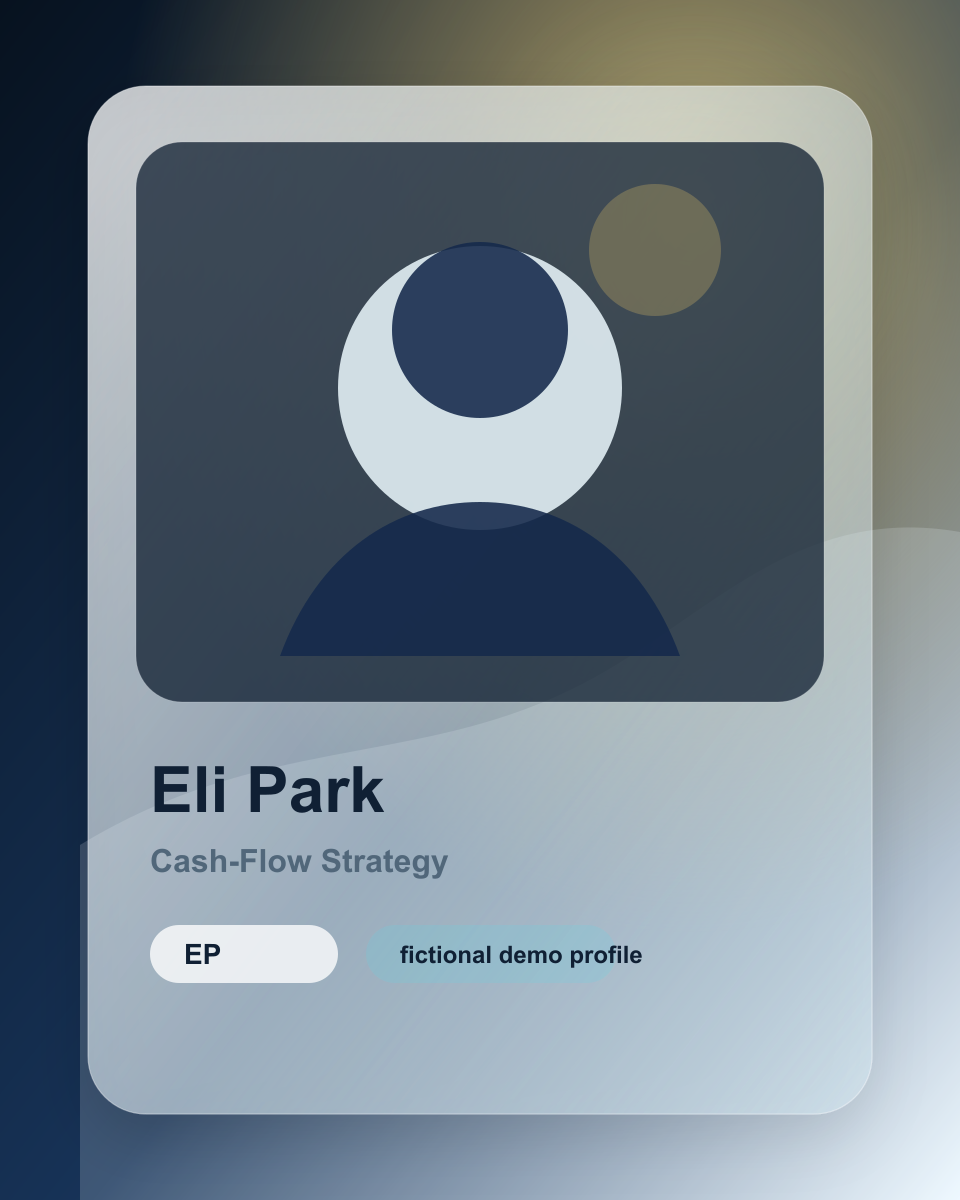 Fictional illustrated profile card for Eli Park.