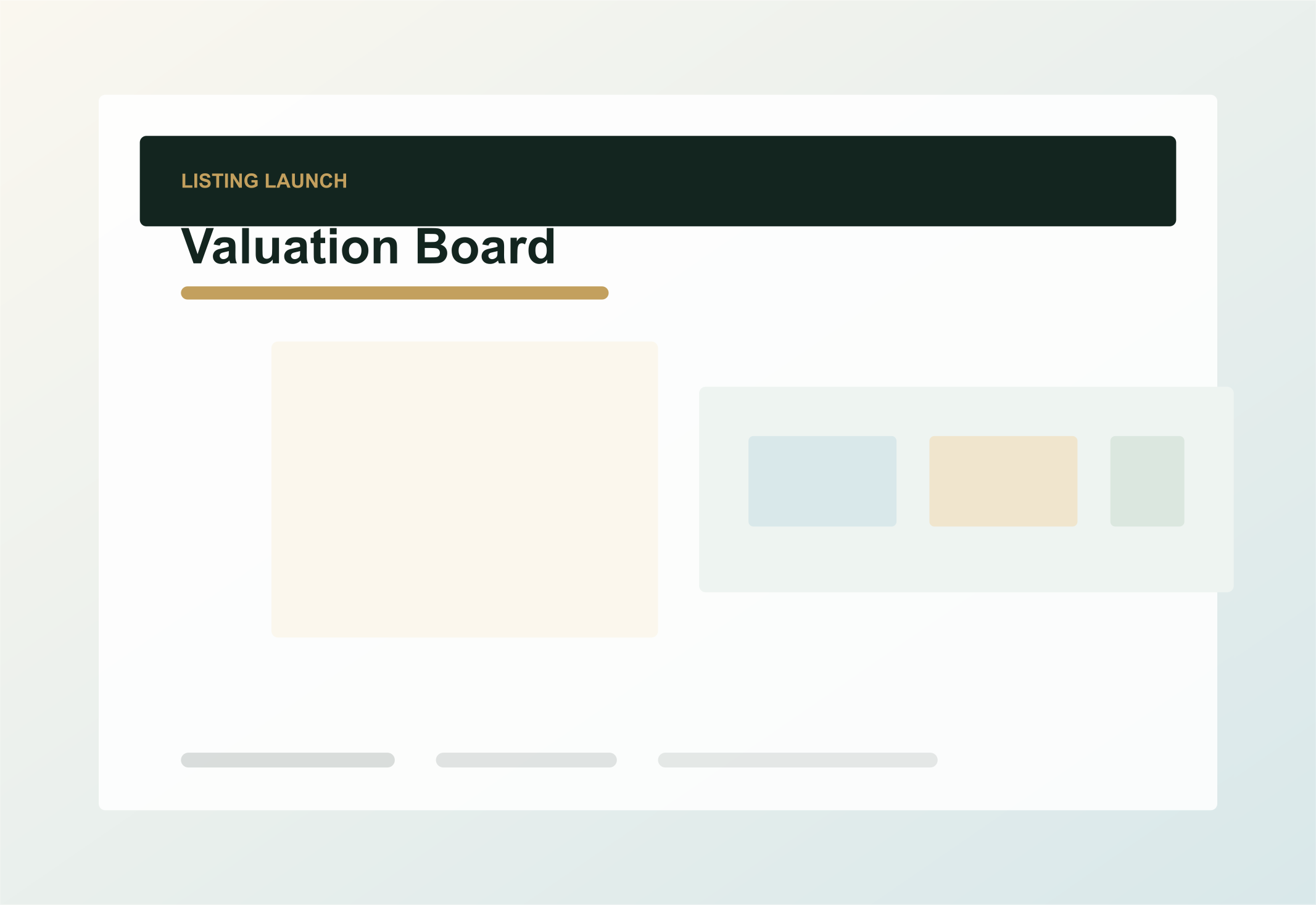 Seller valuation board with comparable homes, pricing tiers, and launch checklist.